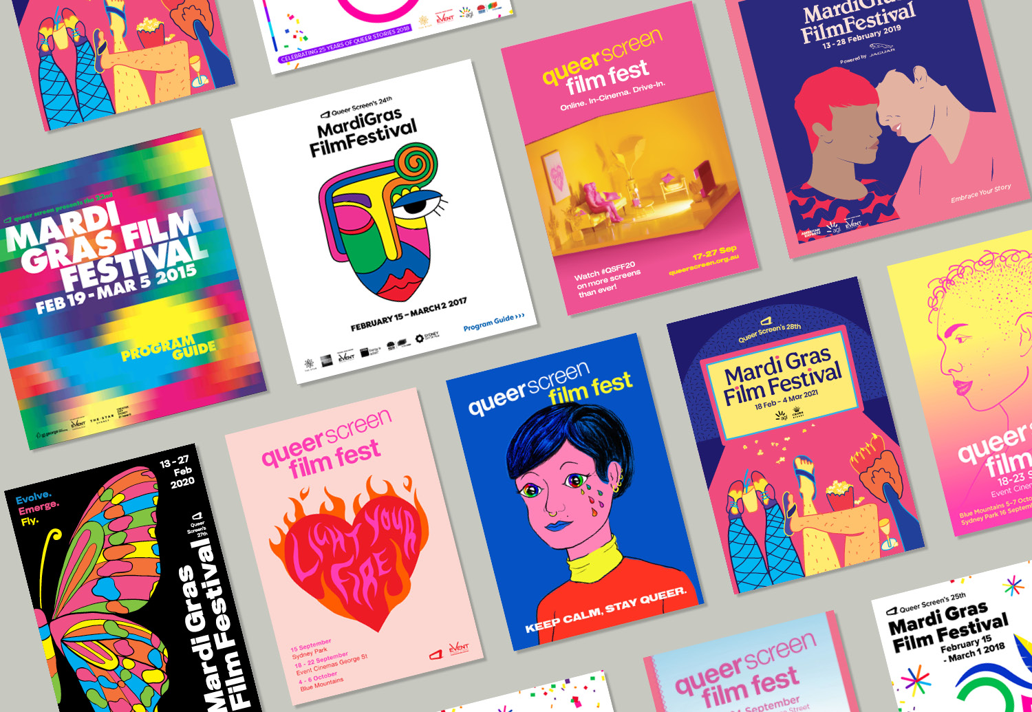 Mardi Gras Film Festival Sydney campaign designs by Missy Dempsey